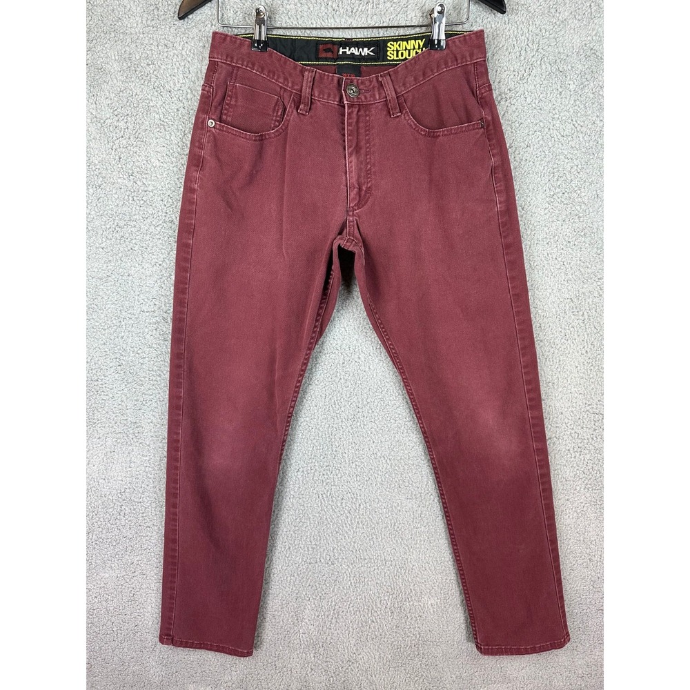 Tony Hawk Skinny Slouch Maroon Red Jeans Mens Size 29x30